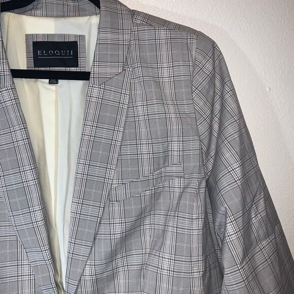 NWT Eloquii Plaid Cropped Blazer - Picture 6 of 10